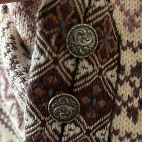 Dale of Norway Purple and Cream Cardigan Sweater - Picture 8 of 12